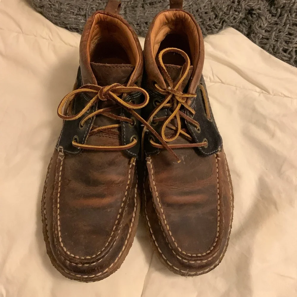 Polo Ralph Lauren Brown and Black Leather Boots - Picture 1 of 4